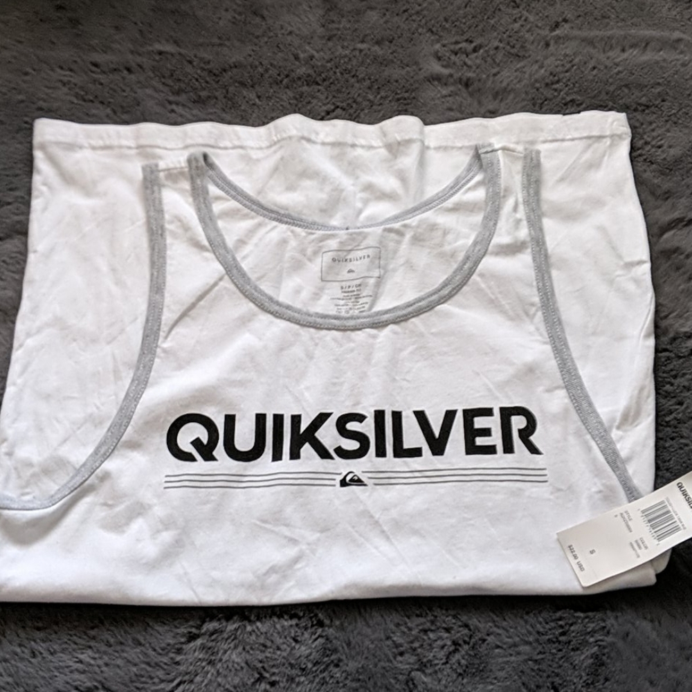 🔥🔥🔥White quicksilver muscle tee size small